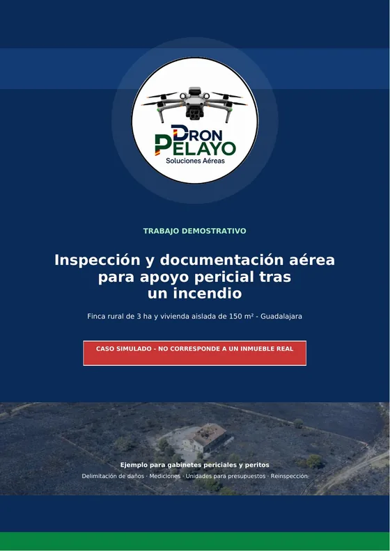 Portada del trabajo demostrativo de apoyo pericial tras un incendio